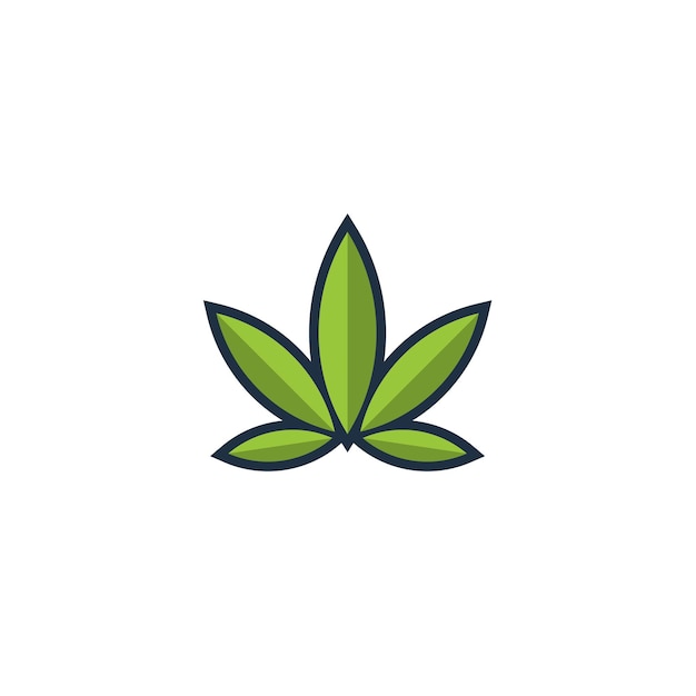 eenvoudige cannabis pot blad illustraties voor CBD hennep marihuana pictogram logo ontwerp