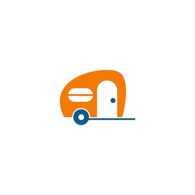 Eenvoudige caravan mobiele pictogram logo ontwerp vector