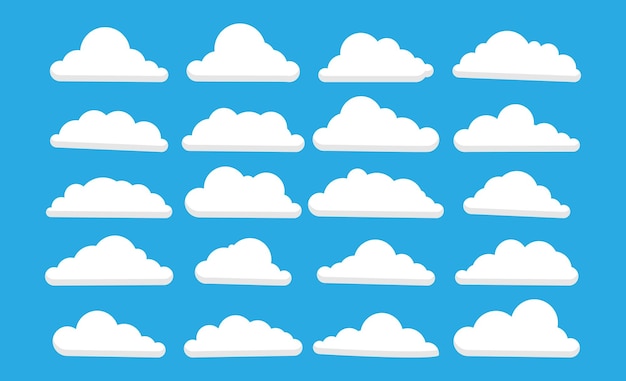 Vector eenvoudige cartoon wolken vector set