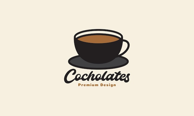 Eenvoudige chocolade drankje beker hipster logo symbool vector pictogram grafisch ontwerp illustratie
