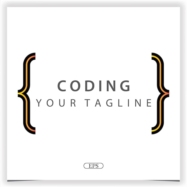 Eenvoudige codering of programmeur logo premium elegante sjabloon vector eps 10