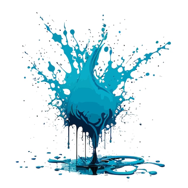 Eenvoudige één kleur water splash vector 2d