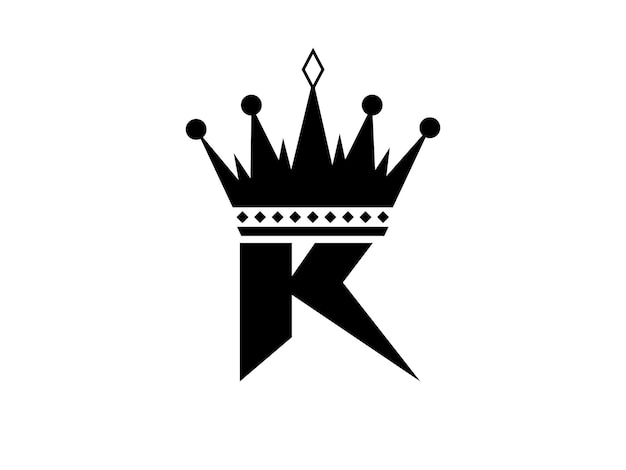 Eenvoudige eerste letter K met Crown-logo bruikbaar voor zakelijke reizen, mode en technologie-logo's