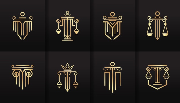 eenvoudige elegante advocatenkantoor logo set