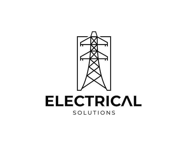 Eenvoudige elektrische installatie logo ontwerpsjabloon