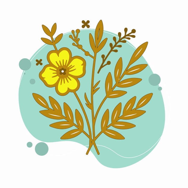 Vector eenvoudige en botanische vectorbloemen plat ontwerp