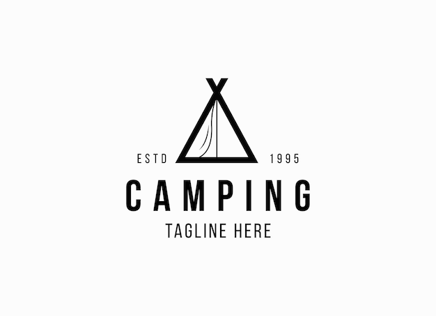 Eenvoudige en minimalistische campinglogo-inspiratie