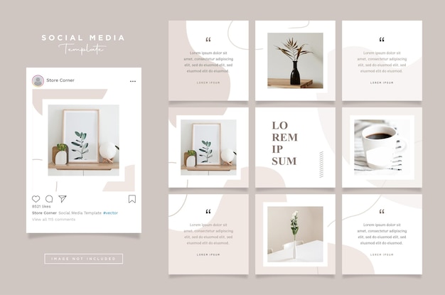 Eenvoudige en minimalistische social media post sjabloon elegante duidelijke ontwerp stijl