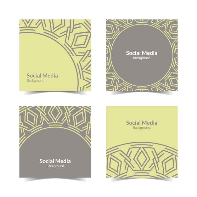 eenvoudige en moderne pastelgele ornament vierkante platte sociale media achtergrond
