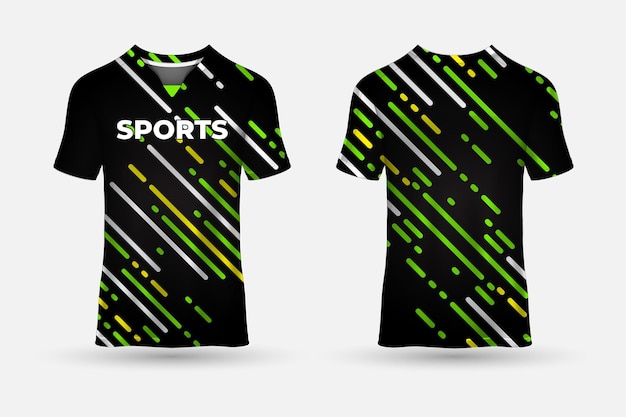 Eenvoudige en schone sportjersey-ontwerpt-shirts met voor- en achteraanzicht vector