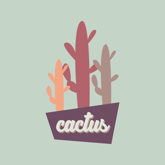 Eenvoudige en unieke dubbele betekenis Cactus Logo Design Concept Vector