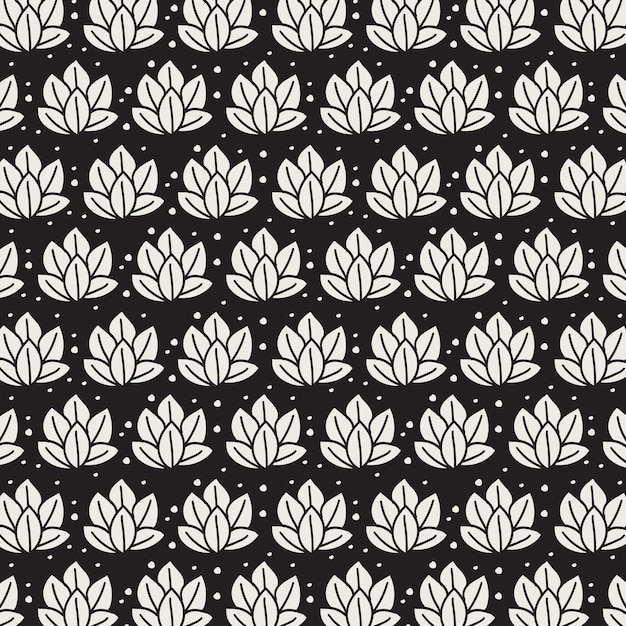 Vector eenvoudige flora doodle patroon achtergrond