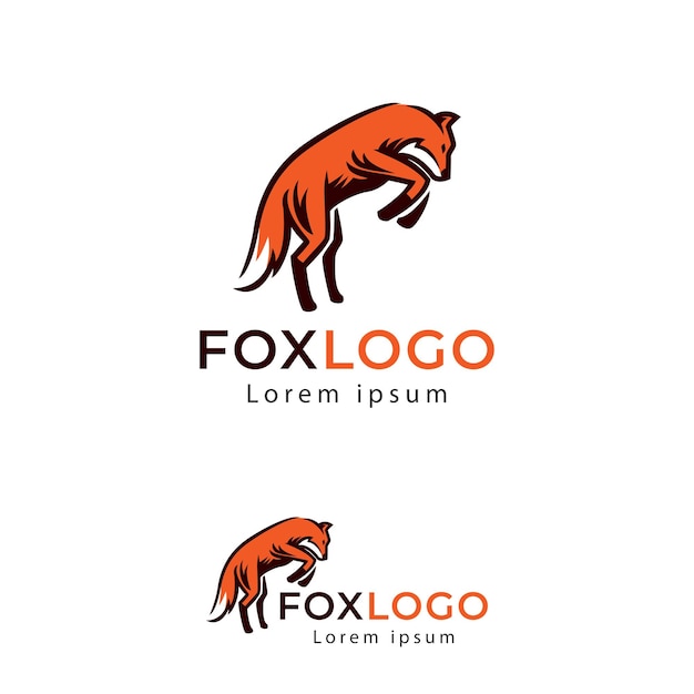 eenvoudige fox jump logo sjabloon