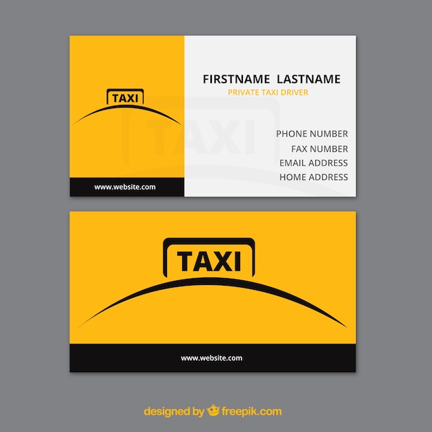Vector eenvoudige gele taxi kaart