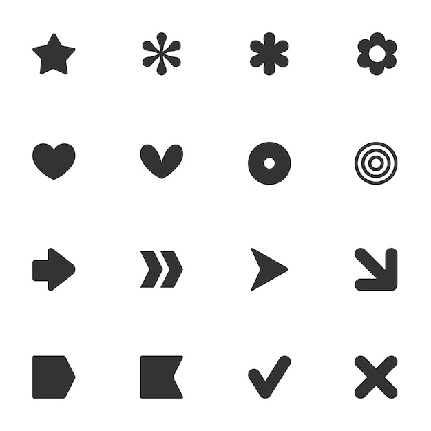 Vector eenvoudige gemeenschappelijke vector icoon set shape style collectie