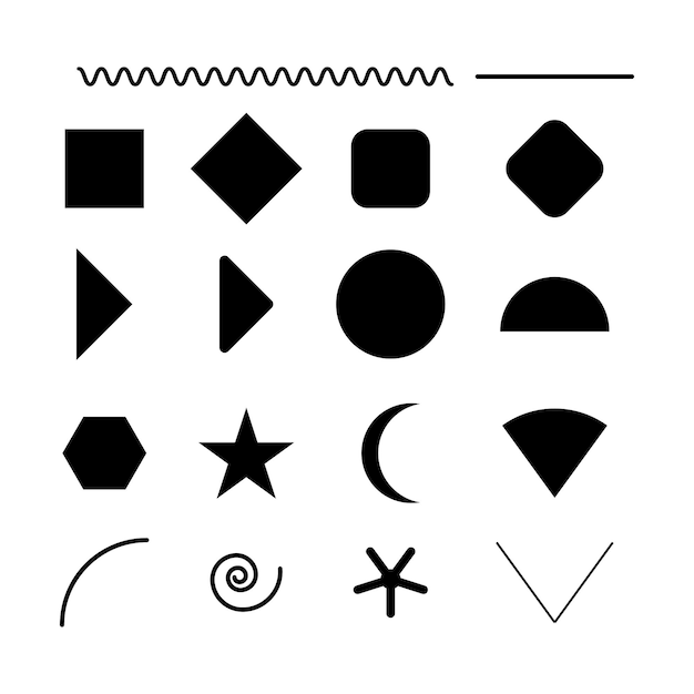 Eenvoudige geometrische icoon set voor grafisch ontwerp