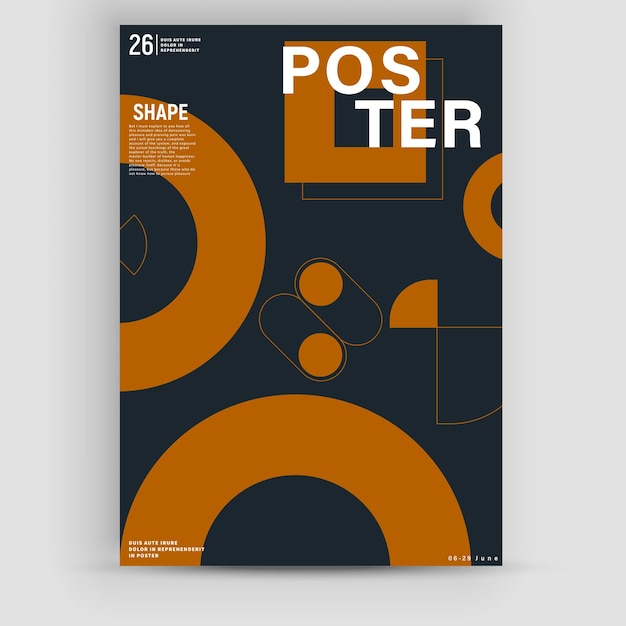 Eenvoudige geometrische poster Zwitserse stijl geometrische compositie voor boekomslagen posters flyers tijdschriften jaarverslagen