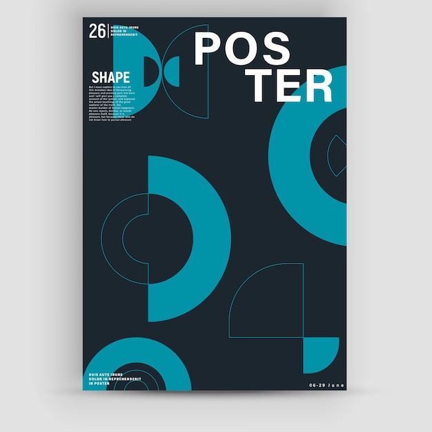 Eenvoudige geometrische poster Zwitserse stijl geometrische compositie voor boekomslagen posters flyers tijdschriften jaarverslagen