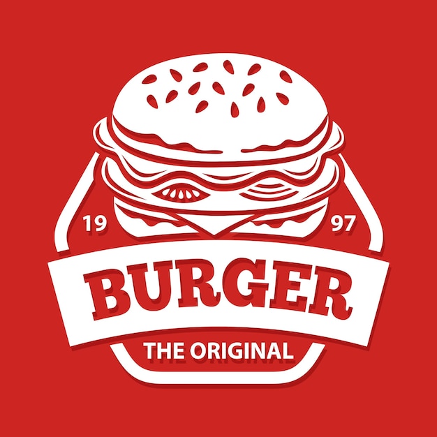 Eenvoudige hamburger logo vector ontwerp van veelhoek embleemontwerp