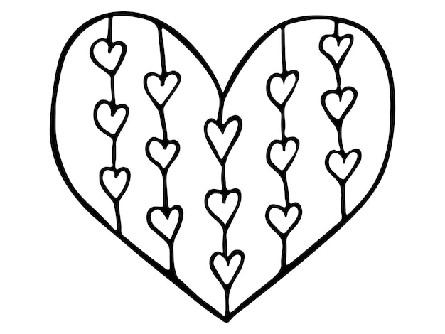 Eenvoudige handgetekende hartillustratie Leuke valentijnsdaghart doodle