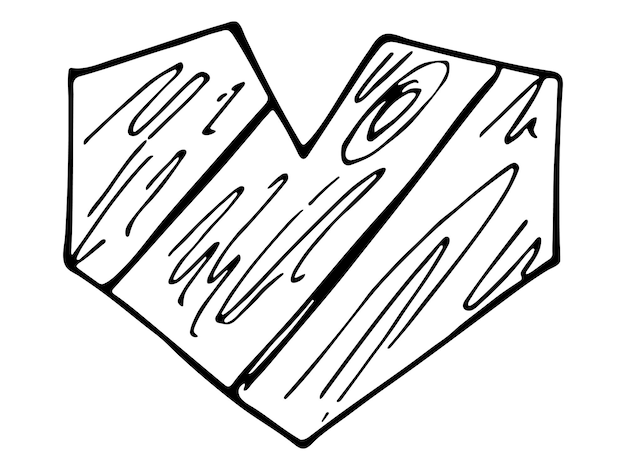 Eenvoudige handgetekende hartillustratie Leuke valentijnsdaghart doodle