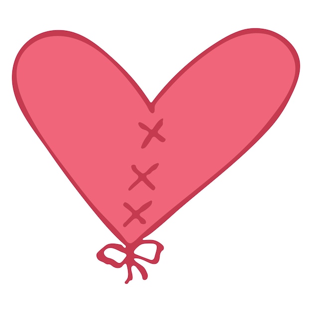 Vector eenvoudige handgetekende hartillustratie leuke valentijnsdaghartkrabbel liefde clipart
