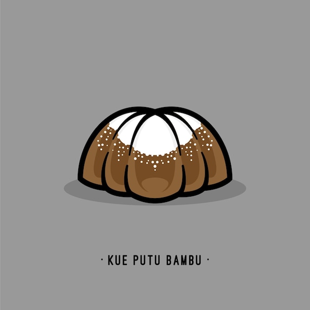 Eenvoudige handgetekende kue putu bambu vector