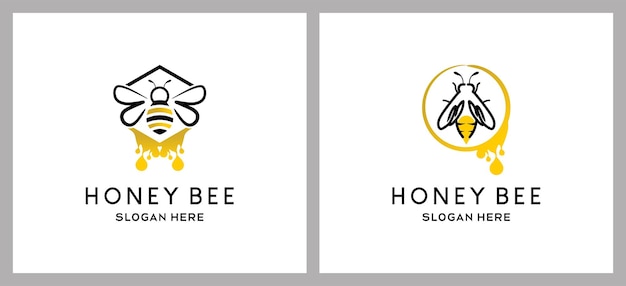 Eenvoudige honingbij logo ontwerp vectorillustratie