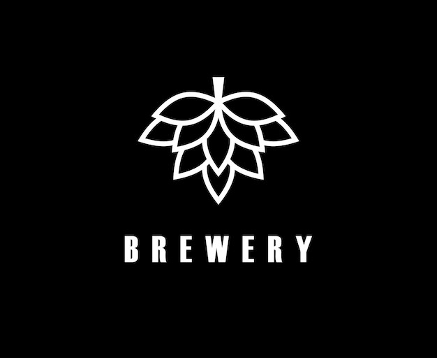 Eenvoudige hopbloem voor logo-ontwerp van bierbrouwerij brew