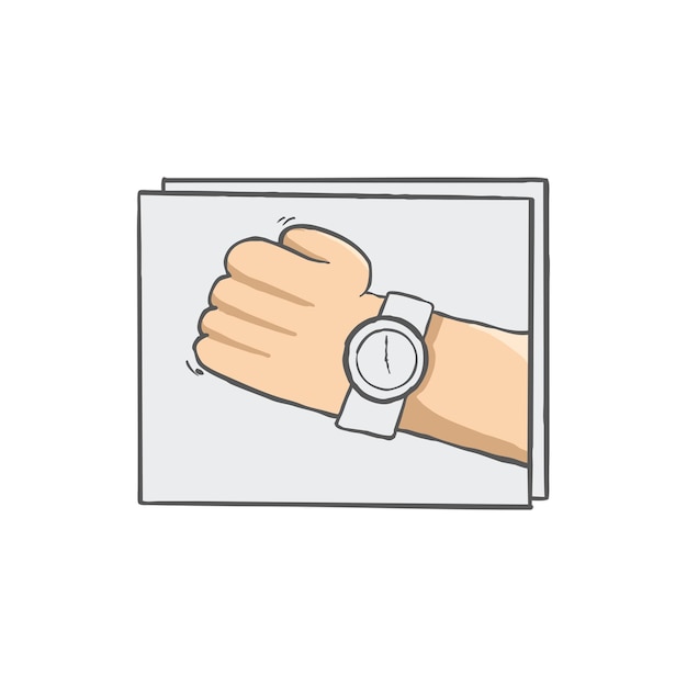 Vector eenvoudige horloge- en wijzerillustratie