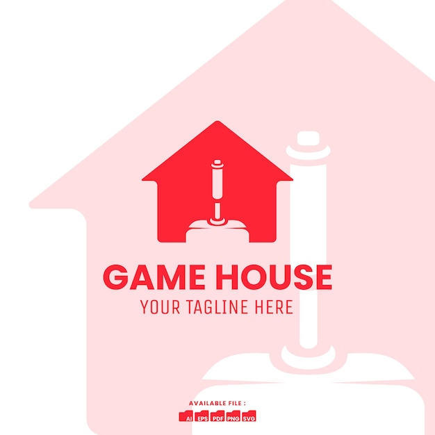 eenvoudige huislogosjabloon voor spellen, voor gebruik in bedrijven, winkels en pictogrammen