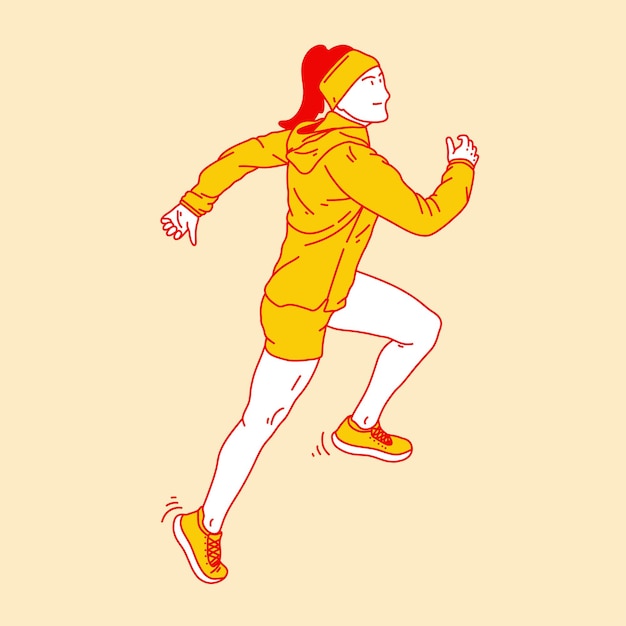 Eenvoudige illustratie cartoon van hardloop sportvrouwen 6