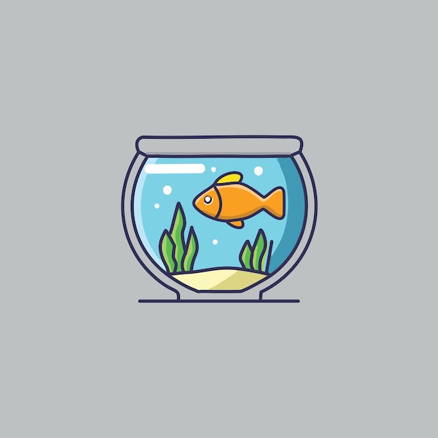 Eenvoudige illustratie van de vector van aquariumvissen