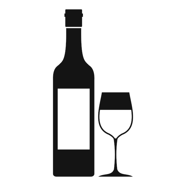 Eenvoudige illustratie van een fles wijn vector icoon voor het web
