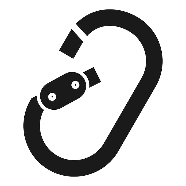 Eenvoudige illustratie van een klimkarabijn vector icoon voor webontwerp geïsoleerd op witte achtergrond