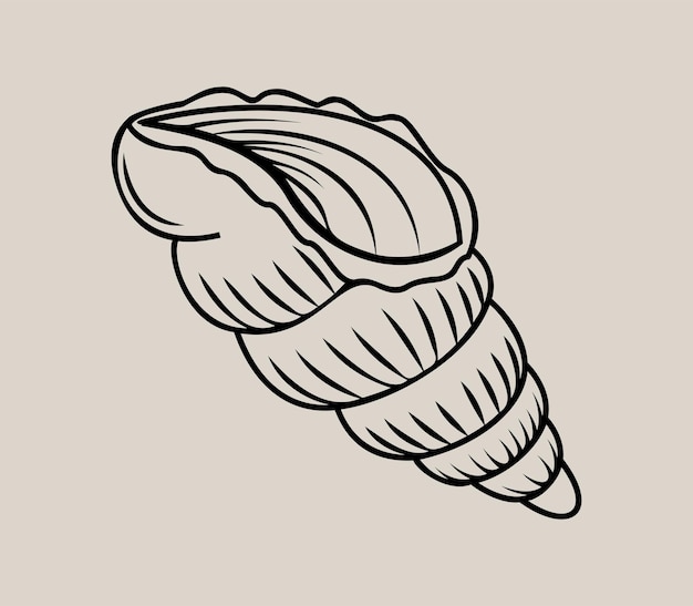 Eenvoudige illustratie van een schets met de hand van een schelp