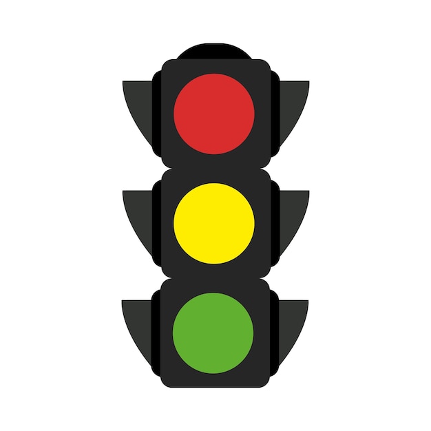 Eenvoudige illustratie van een verkeerslicht kan worden gebruikt als pictogramteken en symbool Waarschuwing op de weg