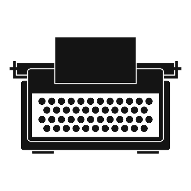 Eenvoudige illustratie van een vintage schrijfmachine vector icoon voor webontwerp geïsoleerd op witte achtergrond