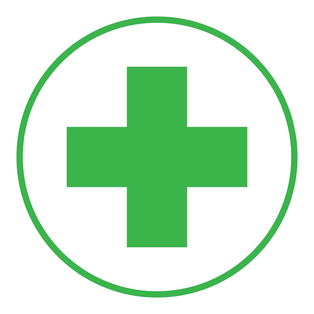 Eenvoudige illustratie van medisch kruis geïsoleerd plat pictogram