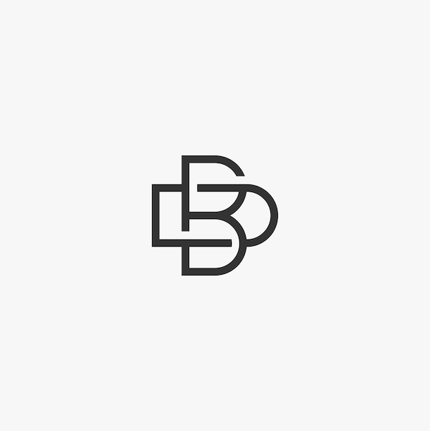 Eenvoudige letter db ontwerp logo concept