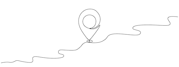 Eenvoudige lijn kaart symbool locatiepunt voor zaken Pin locatie geosign van een bewerkbare lijn continue tekening Gps navigatie en reisconcept Vector illustratie