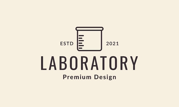 Eenvoudige lijnen glas laboratorium vintage logo vector pictogram illustratie ontwerp