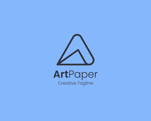 Eenvoudige lijnletter een papieren logo