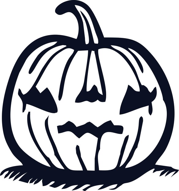Eenvoudige lijntekeningen over Halloween-pompoenen