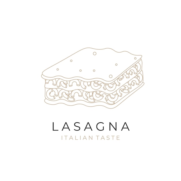 Eenvoudige lijntekeningen van Macaroni Lasagne Vector Illustratie Logo