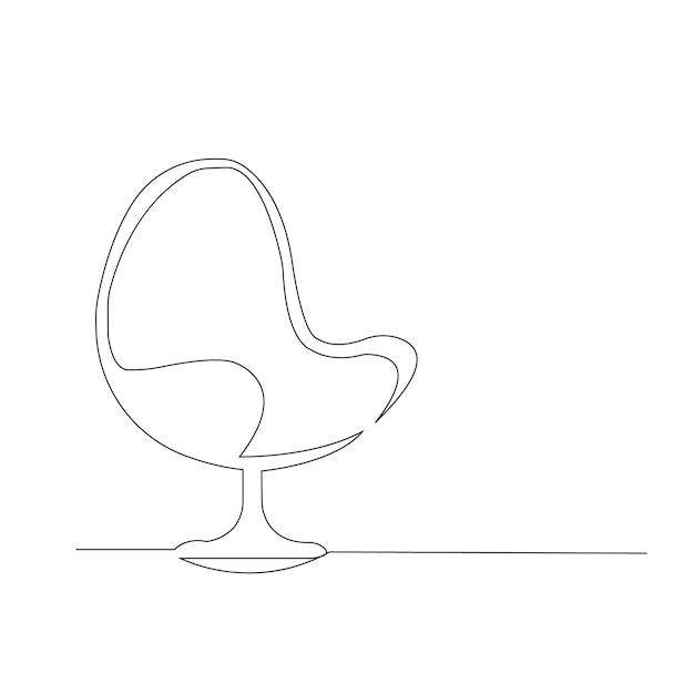 Eenvoudige lineaire silhouet van comfortabele stoel Doodle ontwerp vectorillustratie