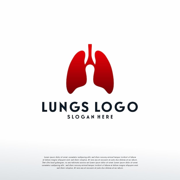 Eenvoudige longen logo sjabloon vector, gezondheid longen sjabloon, logo symboolpictogram