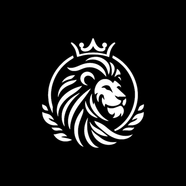 Eenvoudige luxe leeuwenkoning logo ontwerp creatieve lijn en schets leeuw logo inspiratie vector sjabloon