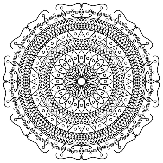 Eenvoudige Mandala Kleurplaat. Vector Mandala EPS en afbeelding