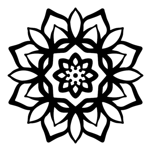 Eenvoudige mandala met bloemendecoratiepatroon